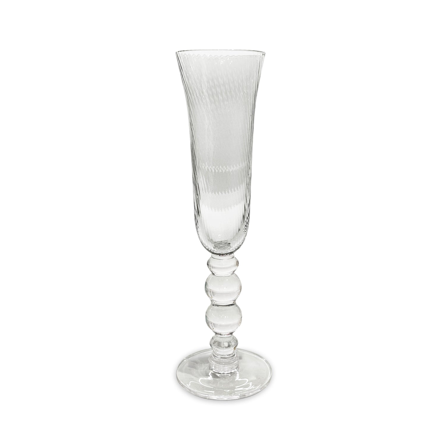 Glass French Swirl Champagne Flute Set of 4 (Clear)
