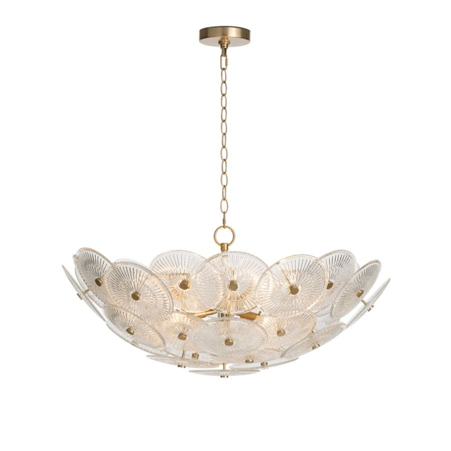 Holly Disc Chandelier, Clear or Smoke Glass