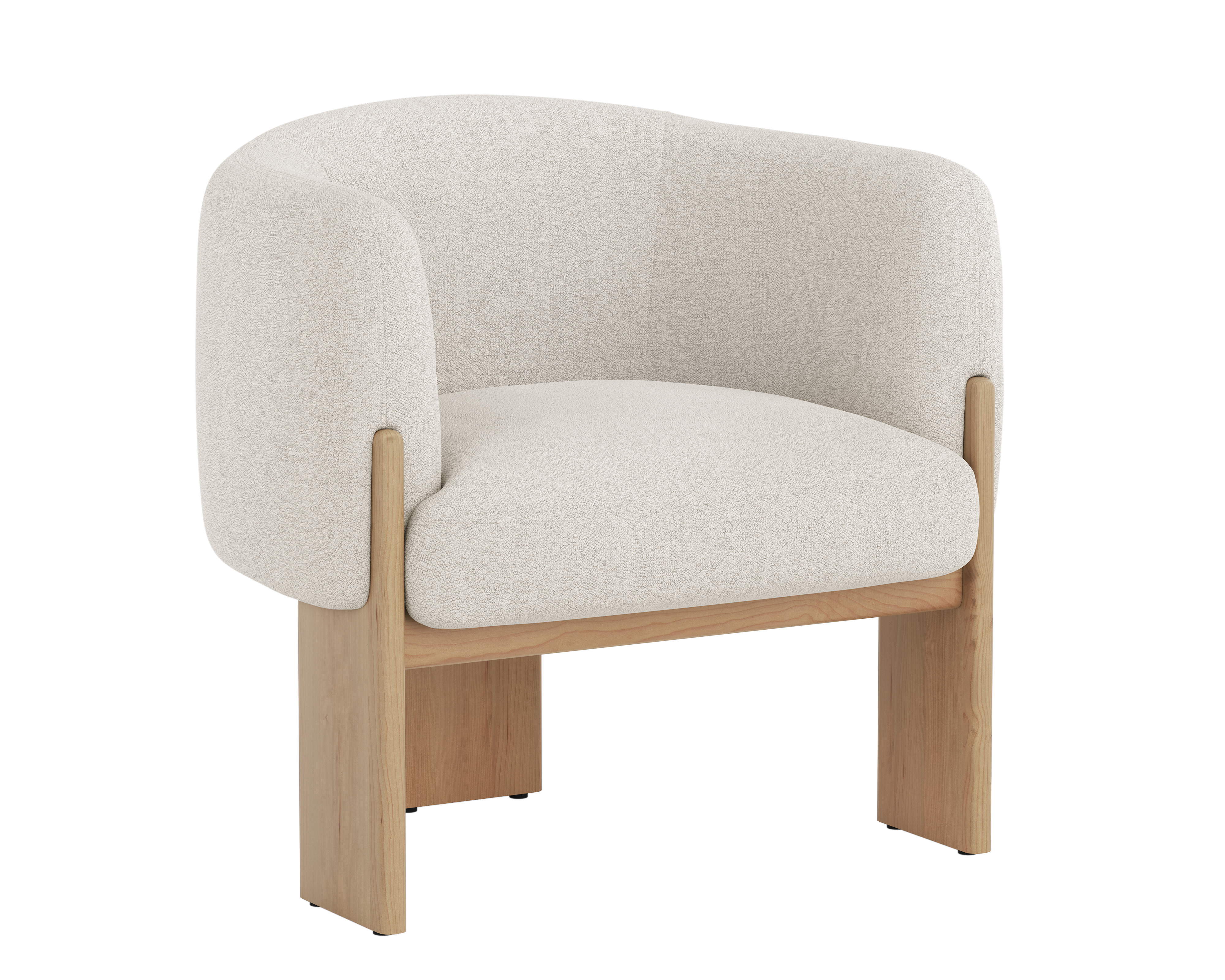Trine Rustic Oak - Dove Cream Lounge Chair