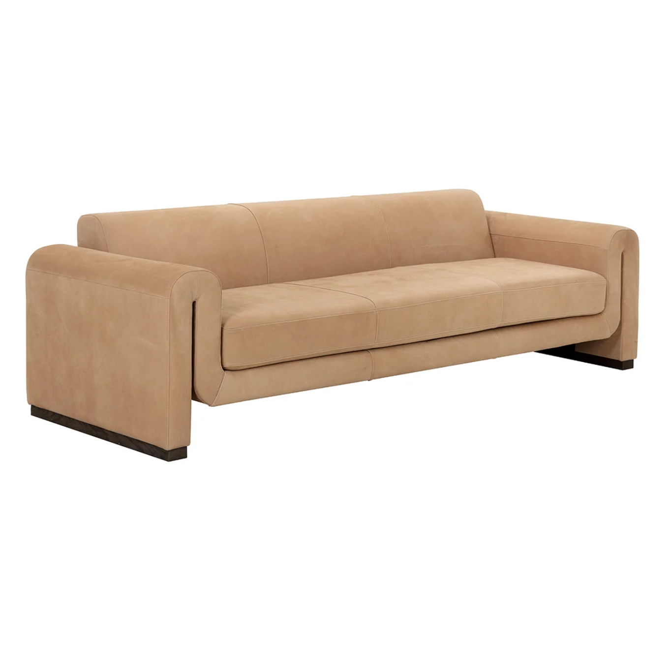 Romer Distressed Nubuck Tan Leather Sofa