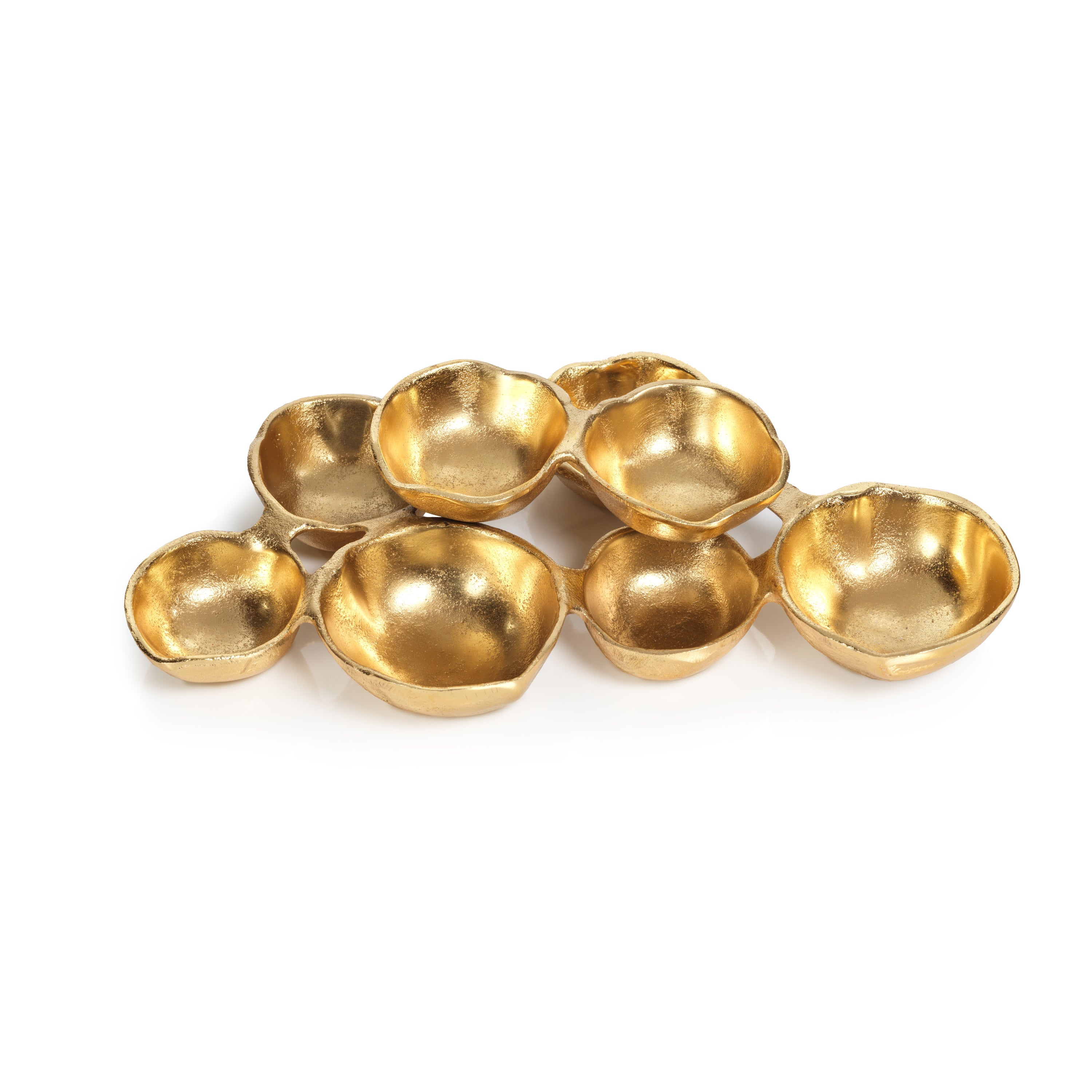 Ohanna Cluster of 8 Small Gold Serving Bowls