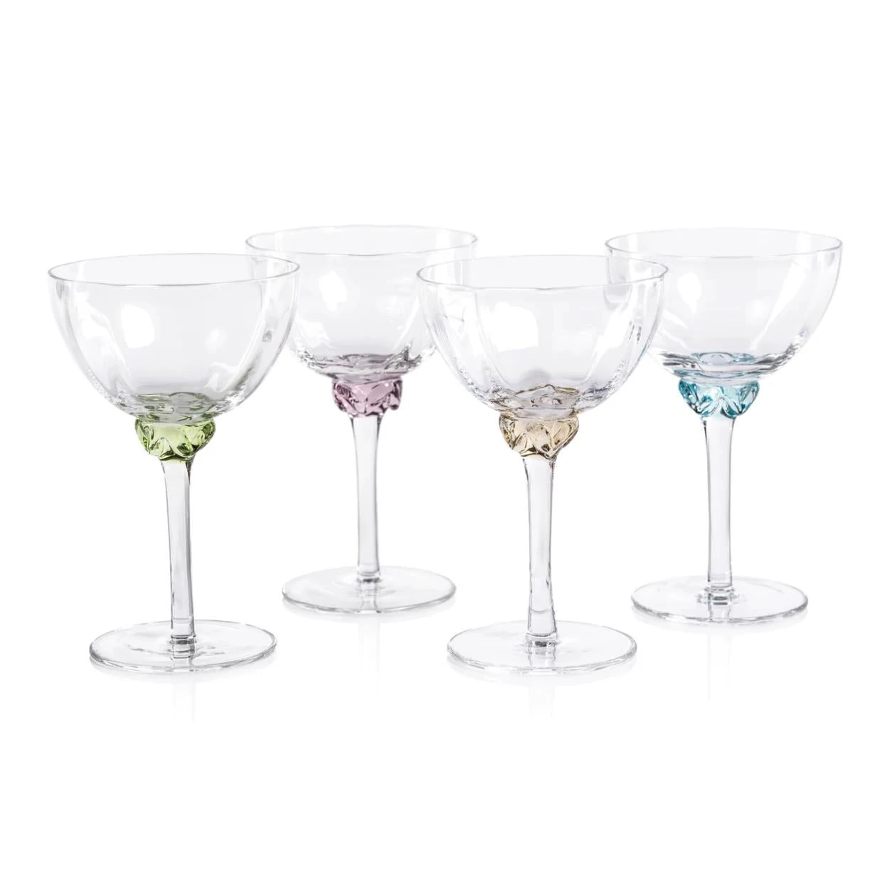 Colleen Jewel Stem Martini Cocktail Glasses, Set of 4