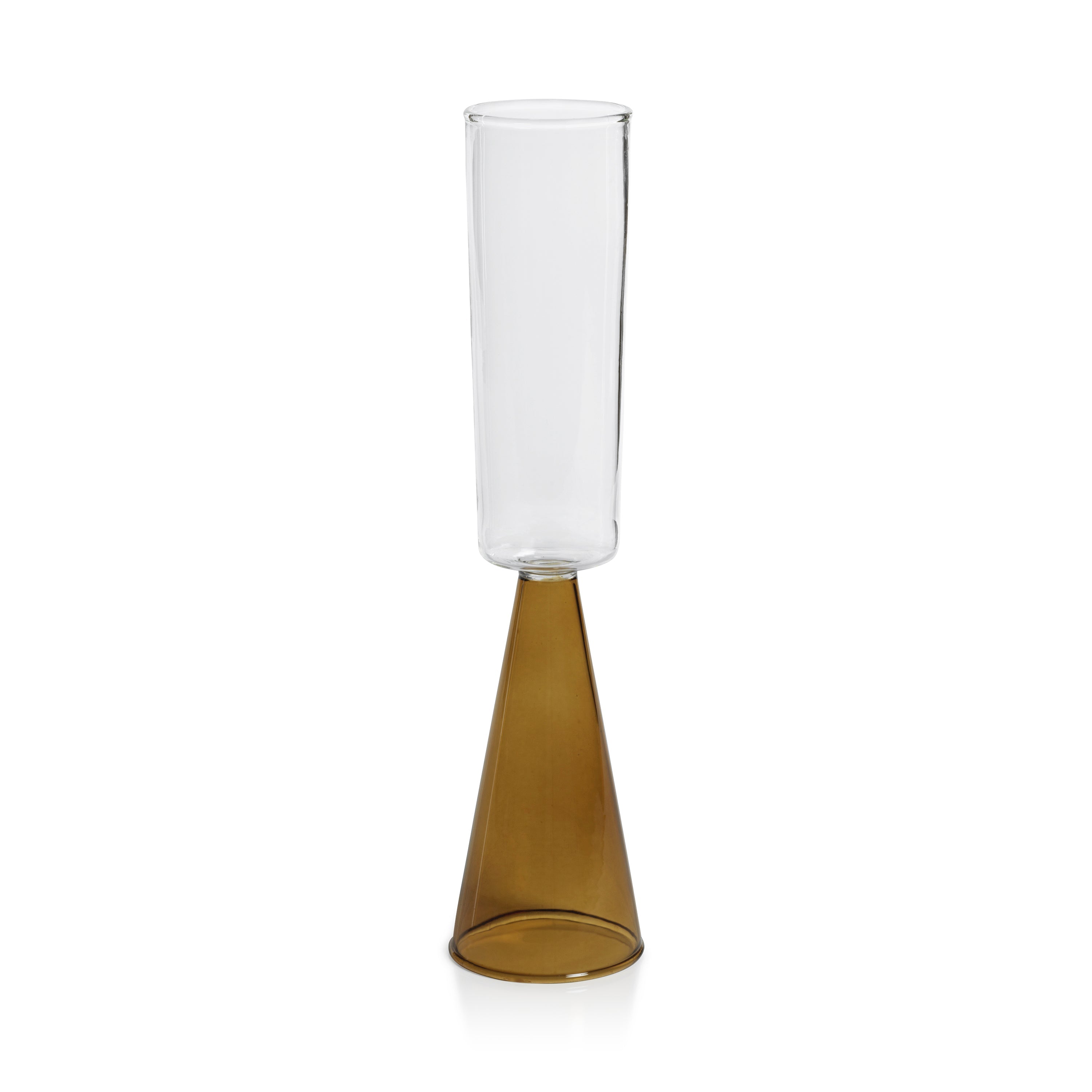 Vivian Amber Stem Champagne Flutes, Set 4