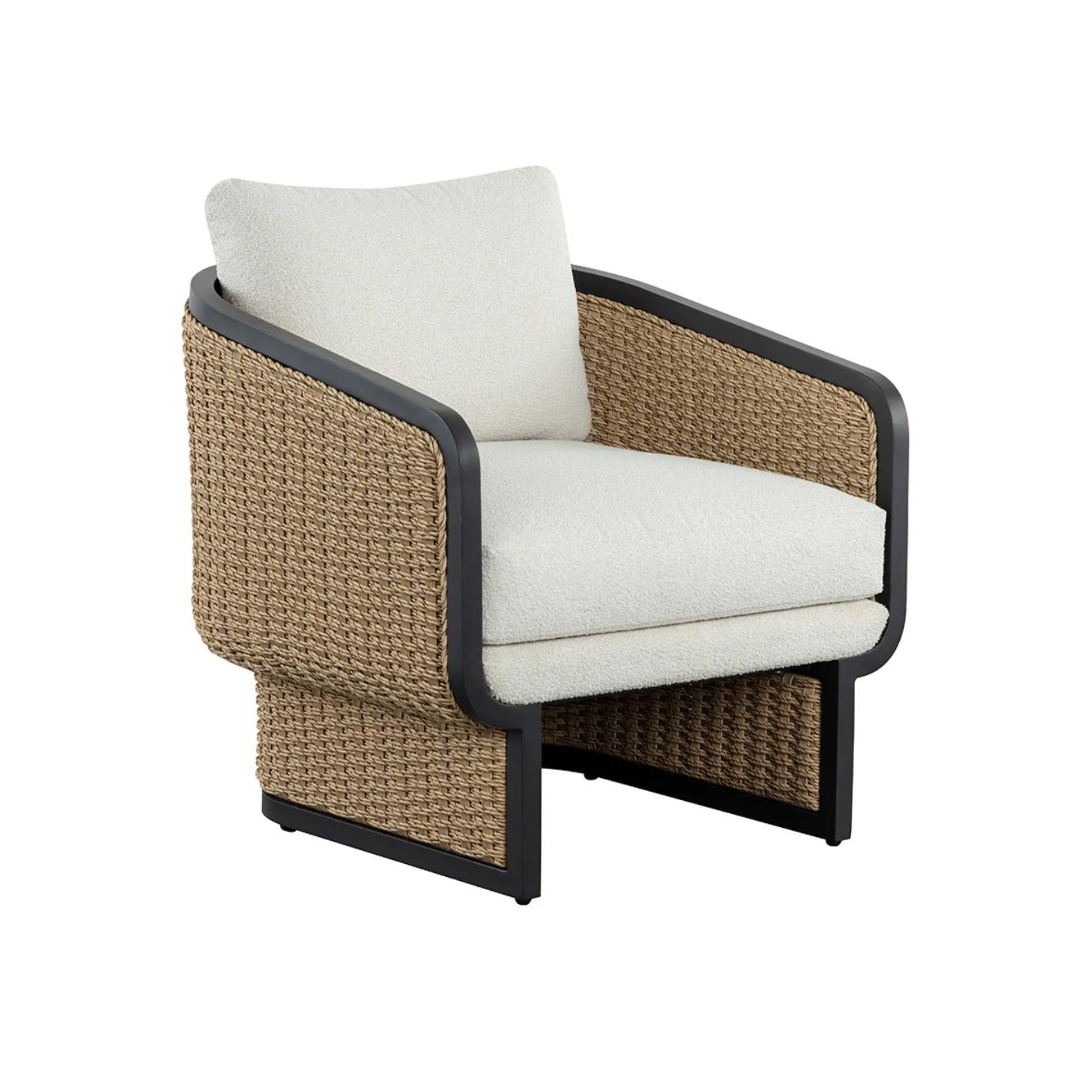 Olbia Barrelback Wicker Outdoor Lounge Chair