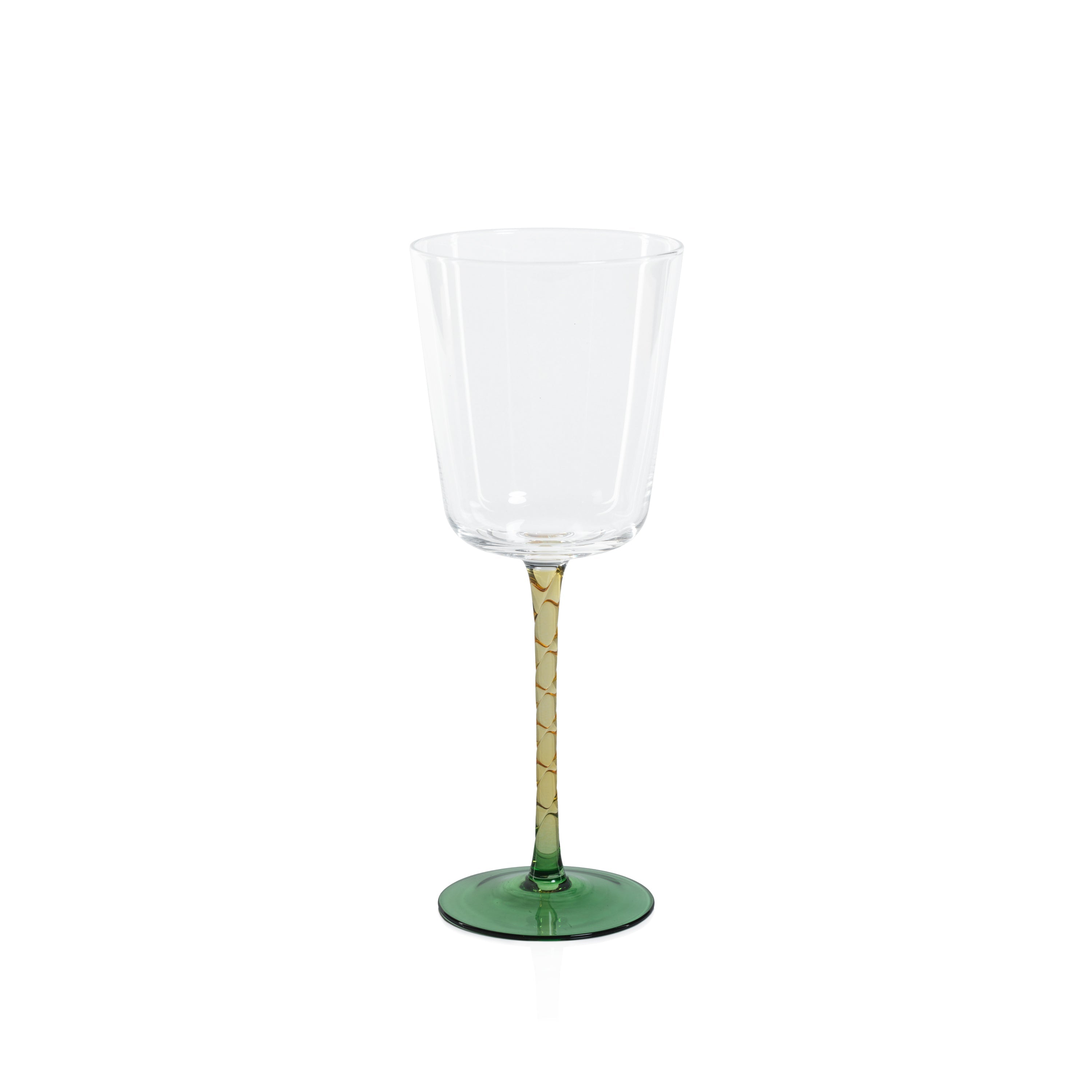 Sachi Amber & Green Red Wine Glasses, Set 4
