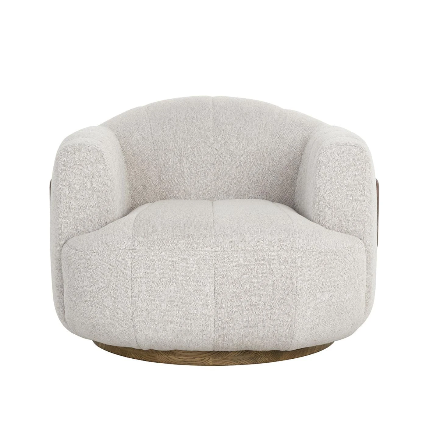 Tadeo Swivel Warm Brown - Dove Cream Armchair