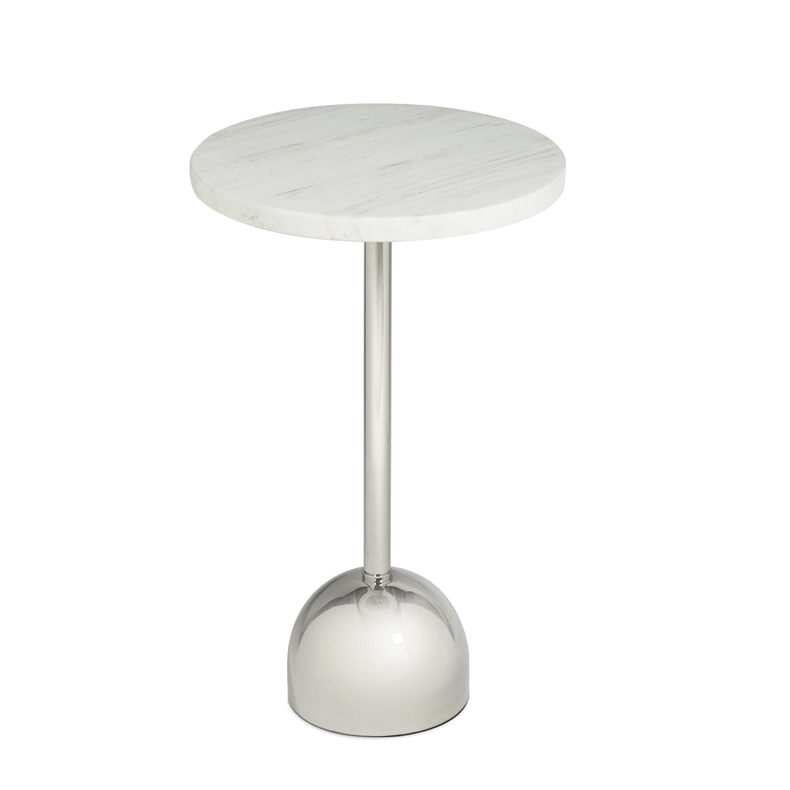 Arthur Polished Nickel Marble Accent Table