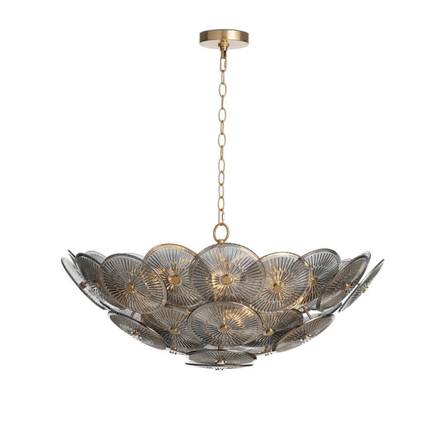 Holly Disc Chandelier with Smoke Glass