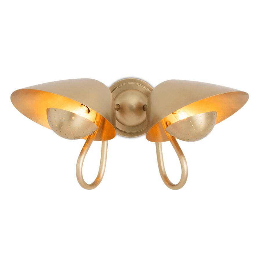 Keaton Natural Brass Double Sconce