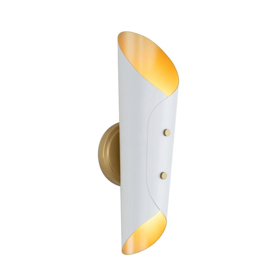 Vest White & Natural Brass Sconce