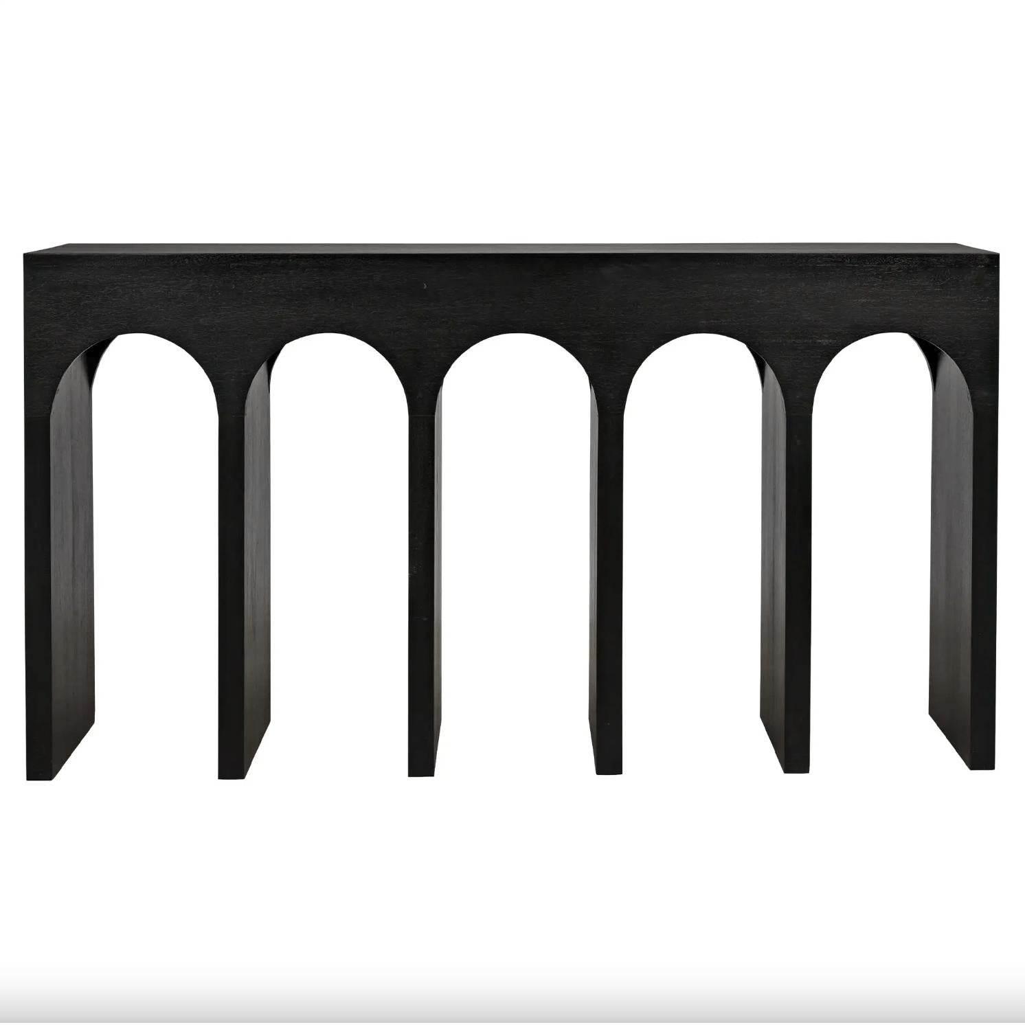 Bridge Hand Rubbed Black Console Table