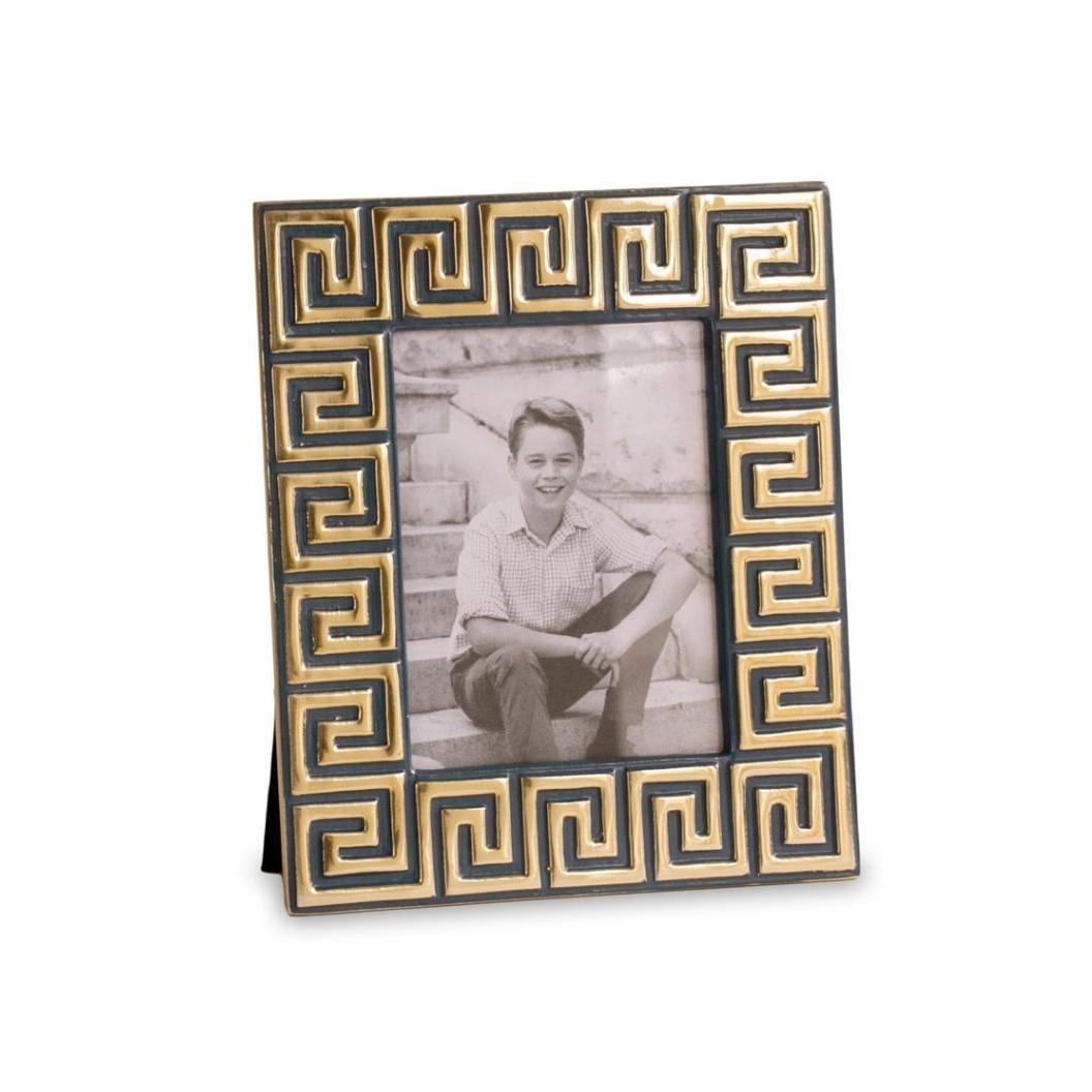 Encanto Greek Key Frame 4 x 6 Navy Blue & Gold