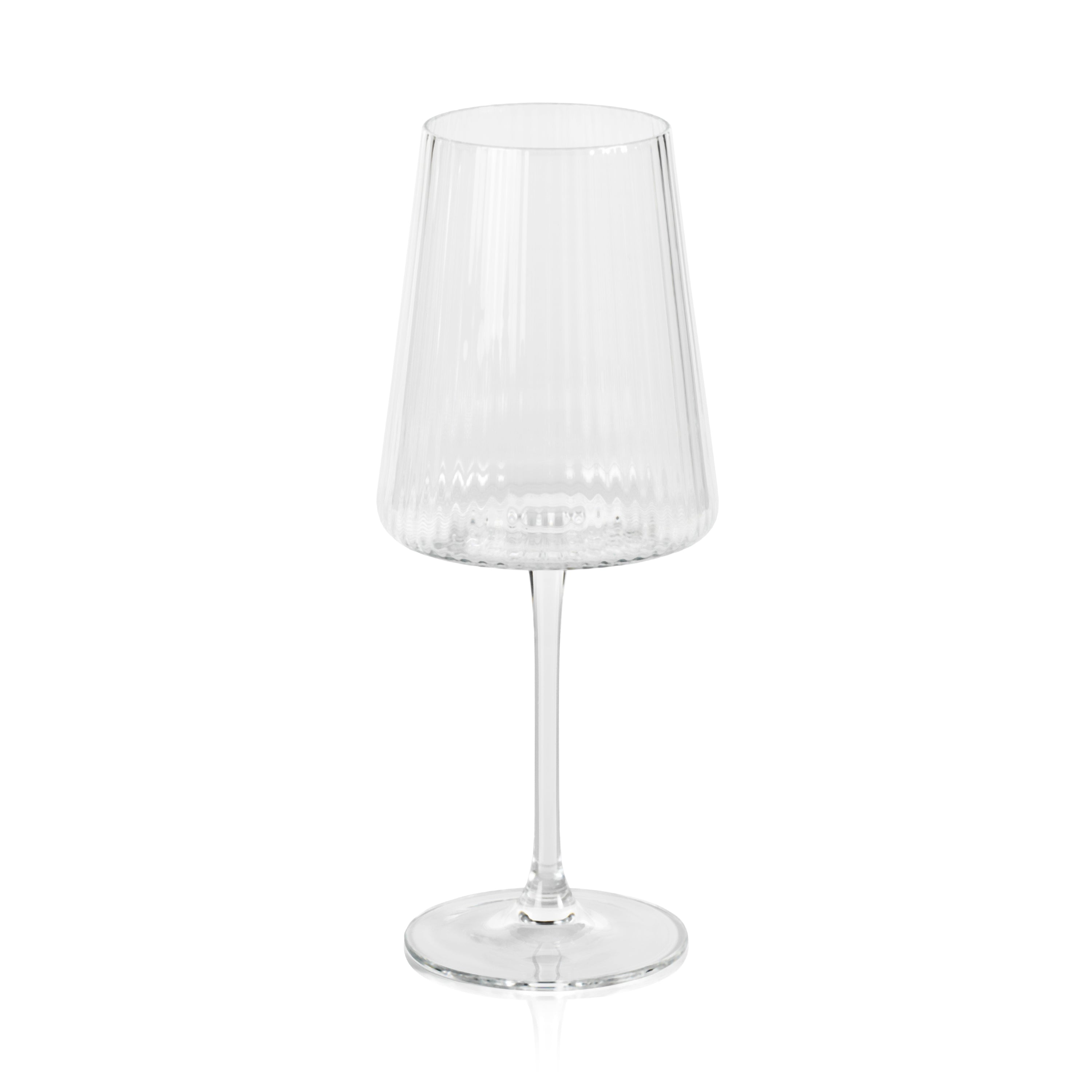 Benji Ribbed Fluted Textured Wine Glasses, Set of 4