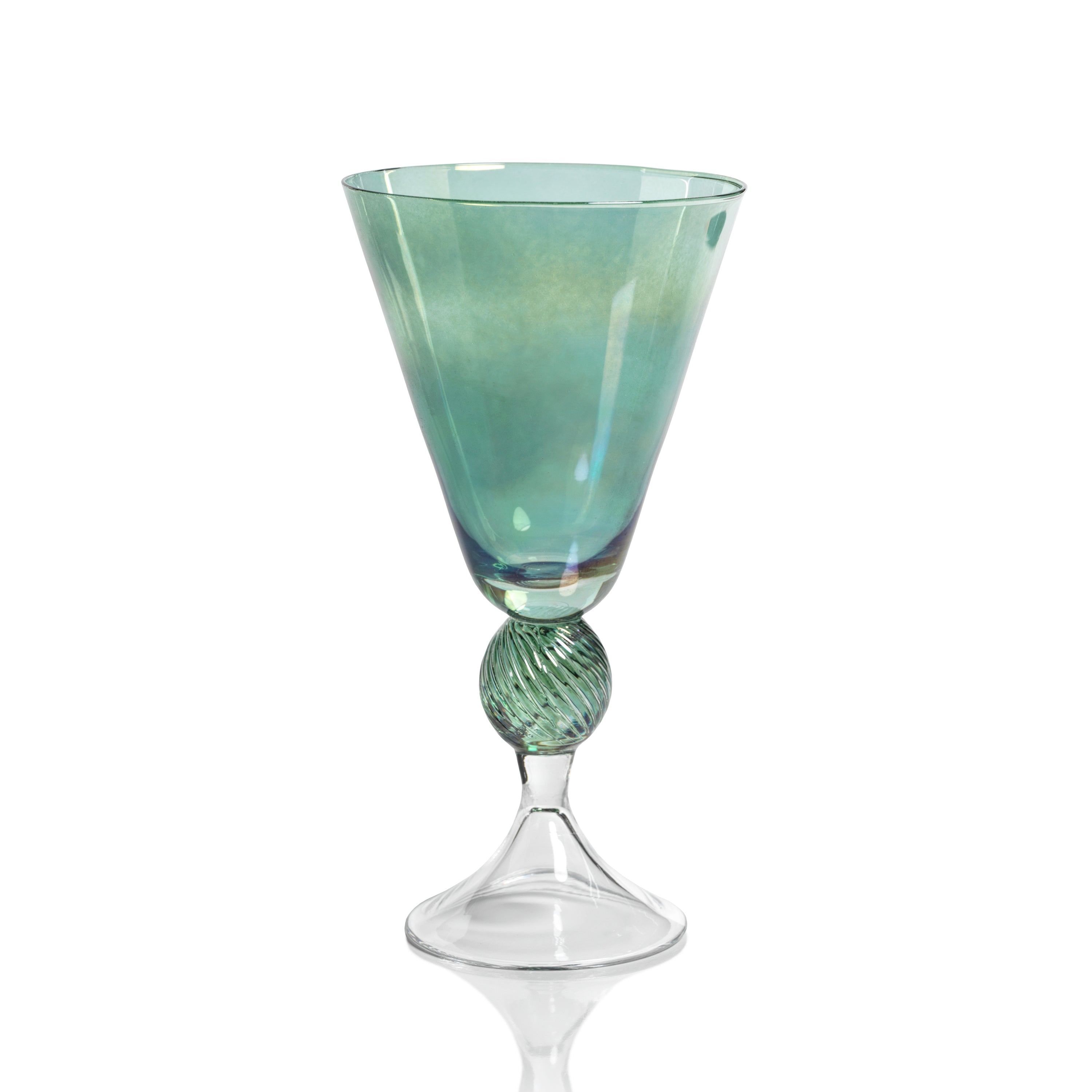 Cali Green Vintage Stemmed Glasses, Set of 4
