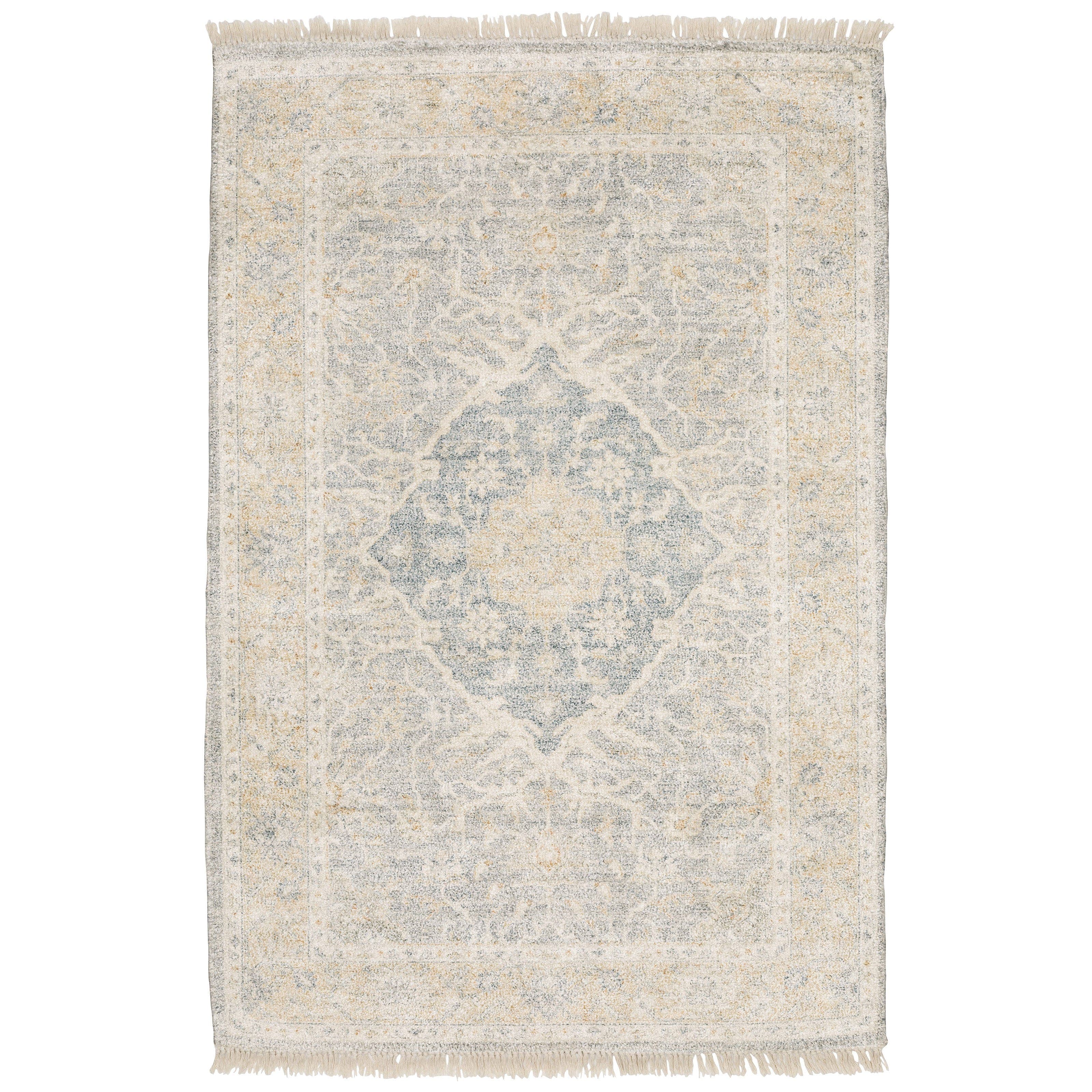 Malabar Beige & Grey Chenille Traditional Rug