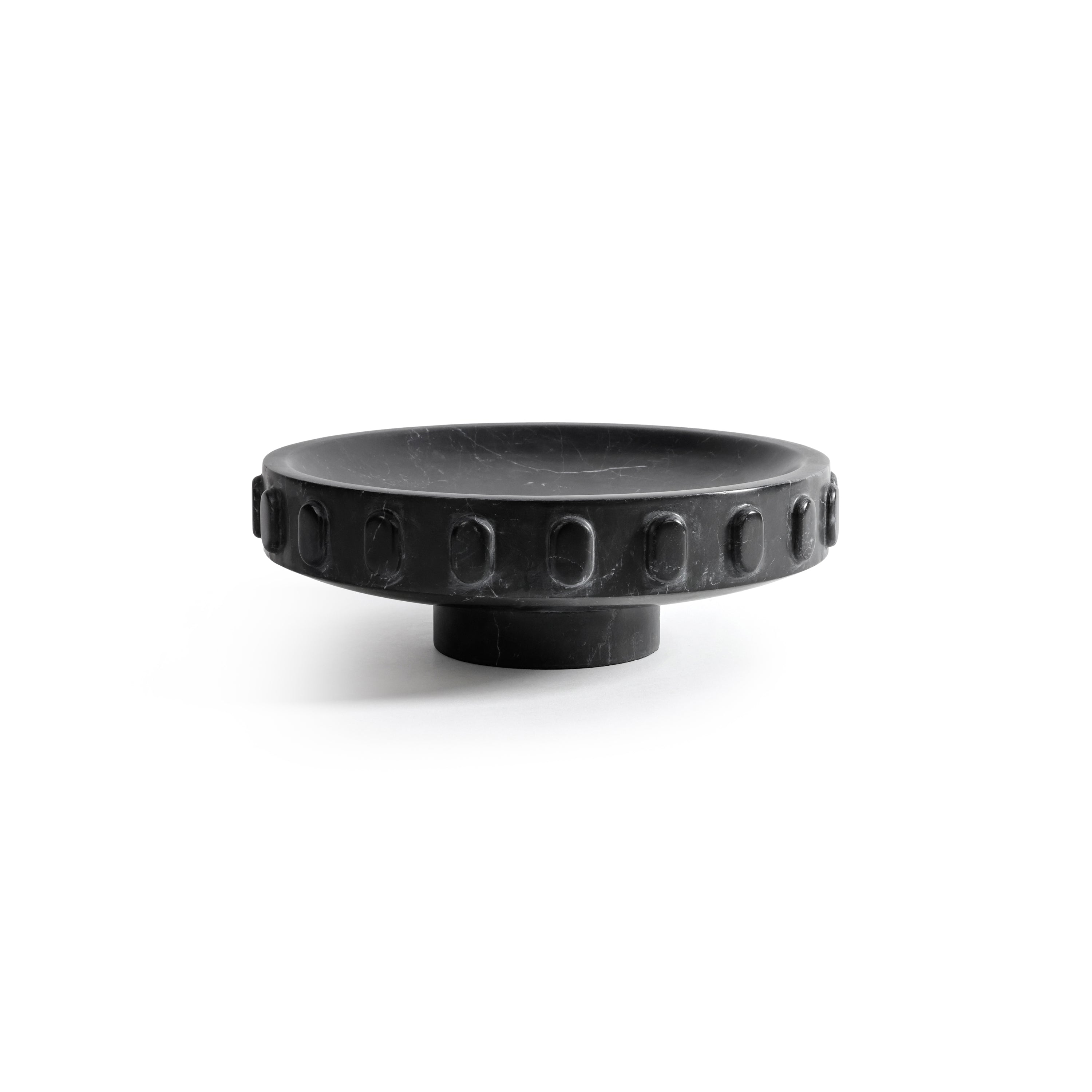 Shallow Marble Pedestal Decorative Bowl