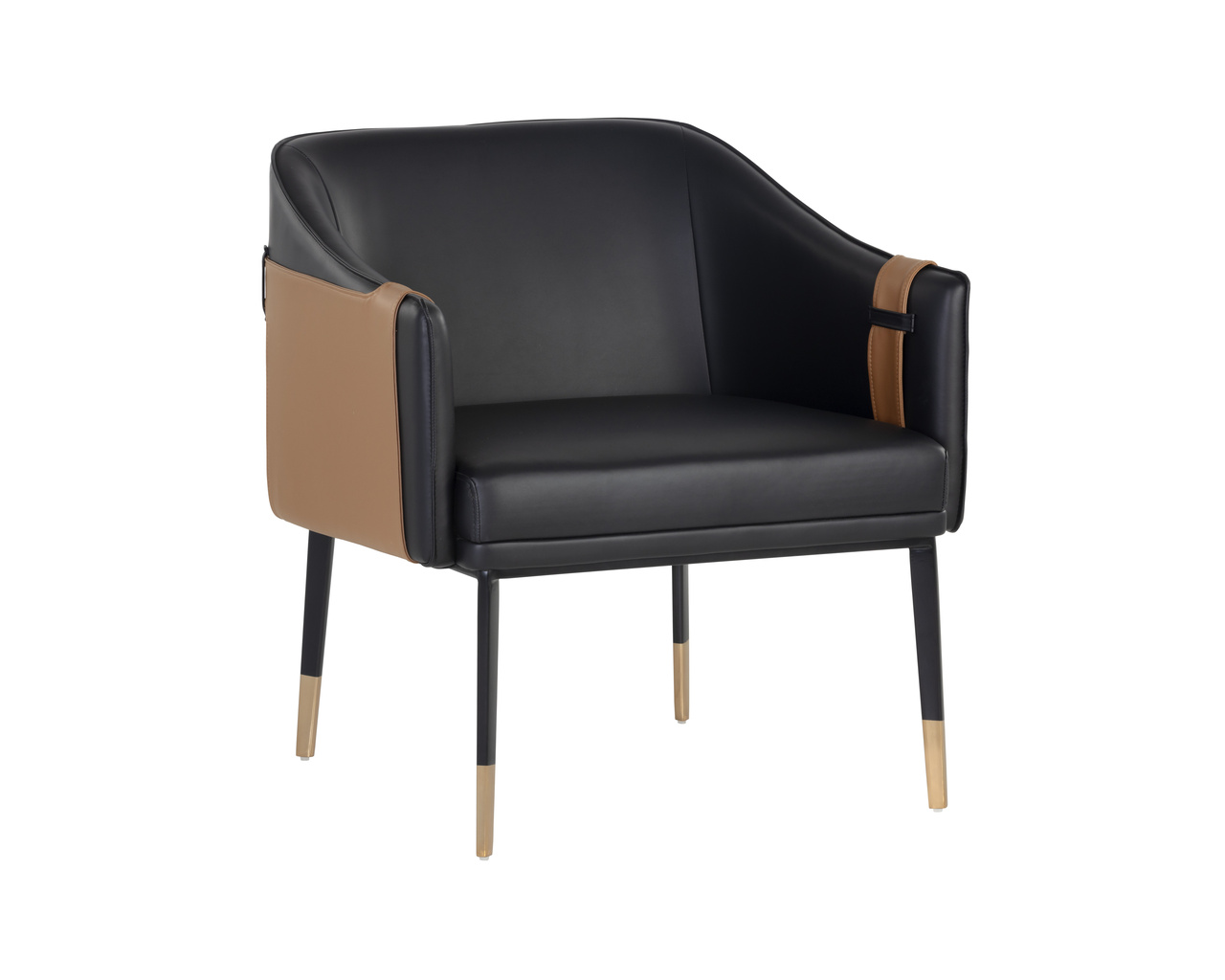 Carter Napa Black / Napa Cognac Lounge Chair
