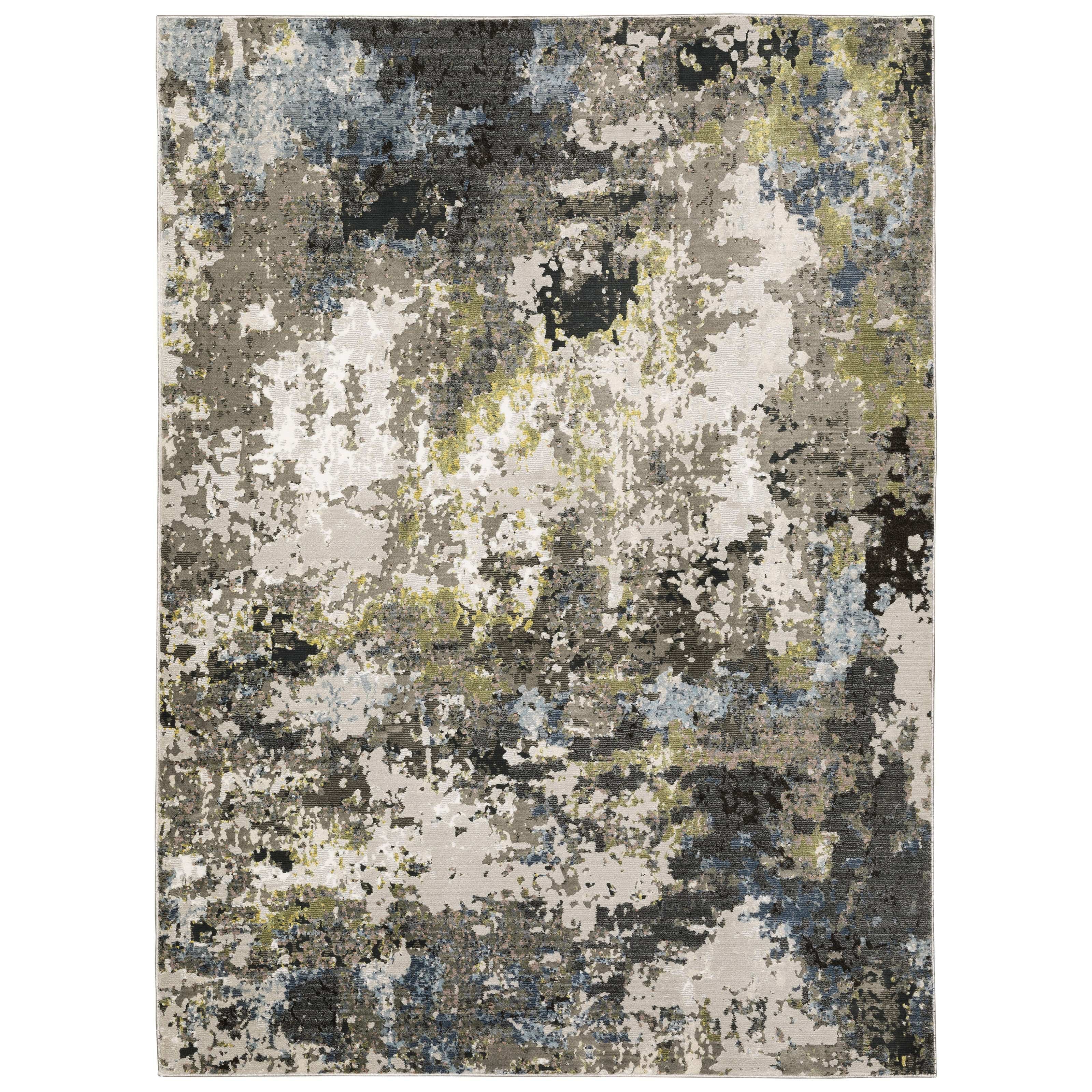 Caravan Grey & Moss Green Contemporary Rug