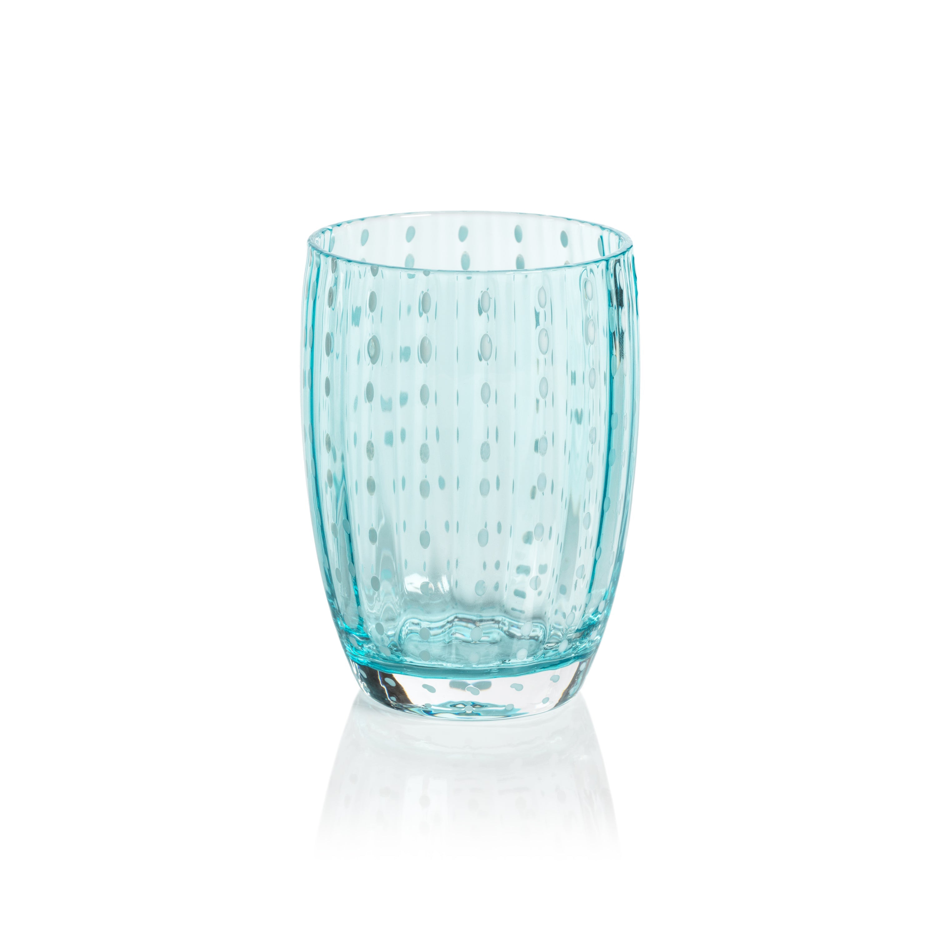 Preston Aqua Glass Tumbler Glasses, Set 4