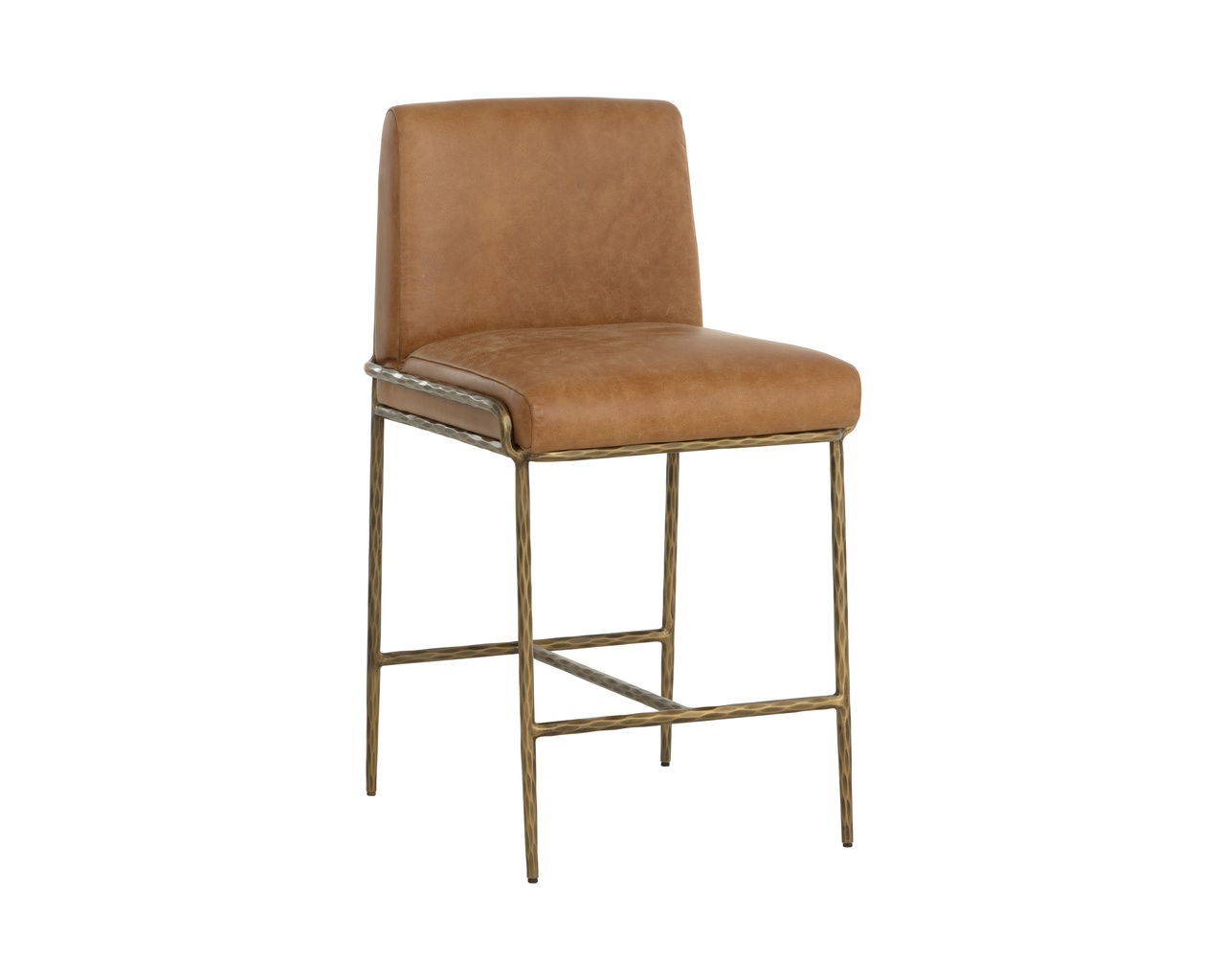 Lathan Tan Leather Counter Stool