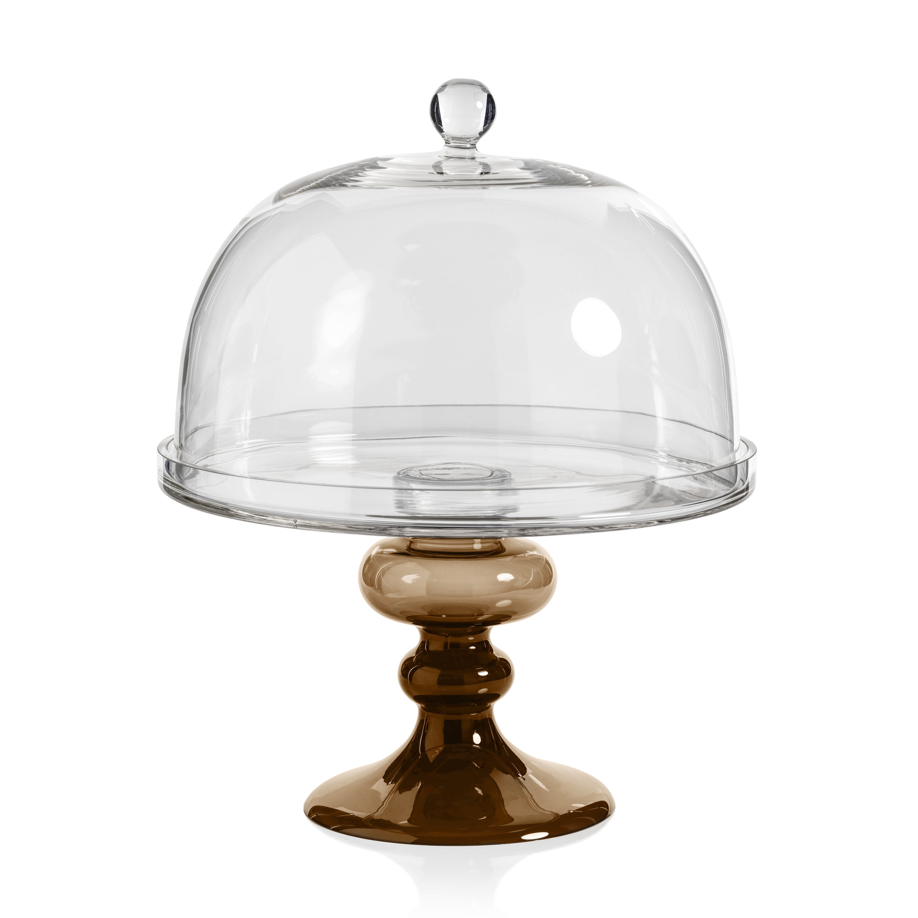 Tropeza Taupe Glass Dome Cake Stand