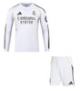 25/26  Real Madrid Long Sleeve Home Kids Kit with free name and number