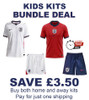 England 2026 Kids Bundle Set, Home &  Away Kids football  Kit + Free Name & Number