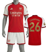 26.27 Arsenal Home Kids Kit with Champions 26 printing