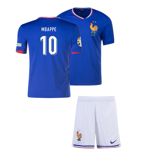 2024 France Mbappe Home Kids Kit 