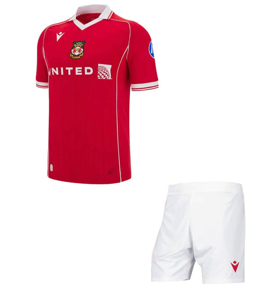  25/26  Wrexham Home Kids Kit with free name and number