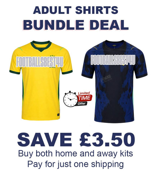 Brazil Football Shirt Bundle 2026 – Home & Away | Adult Fan Version + Free Name & Number