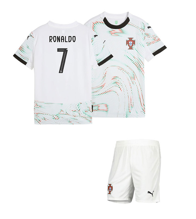  2025 Portugal Ronaldo Away Kids Kit 