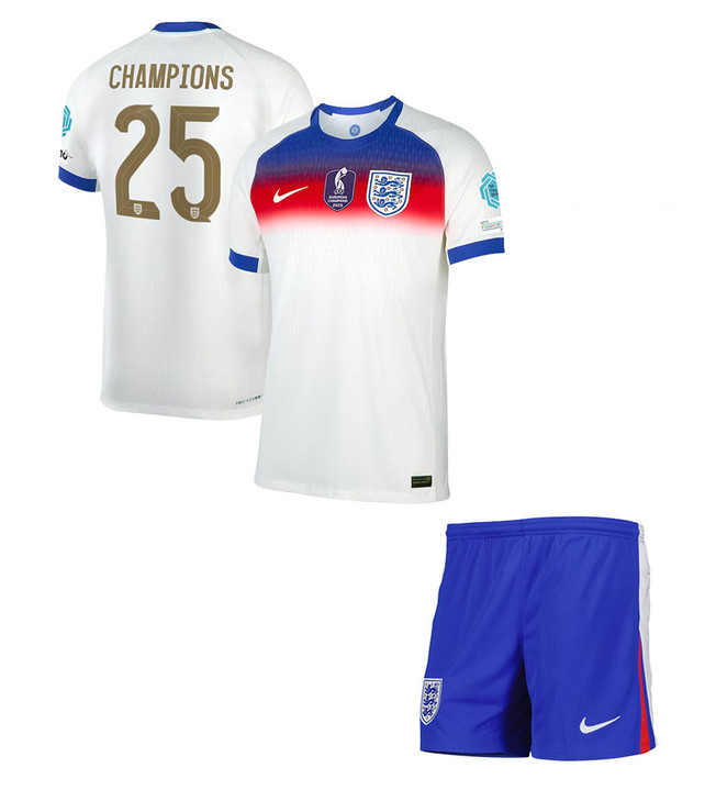 2025 England Lionesses Home Euros Kids Kit with Winners Print