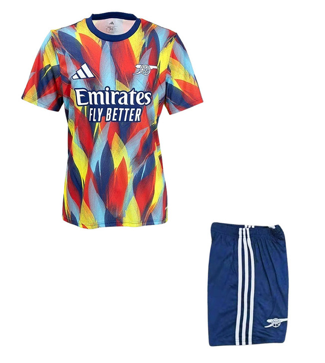 25/26  Arsenal Pre - Match Kids Kit with free name and number