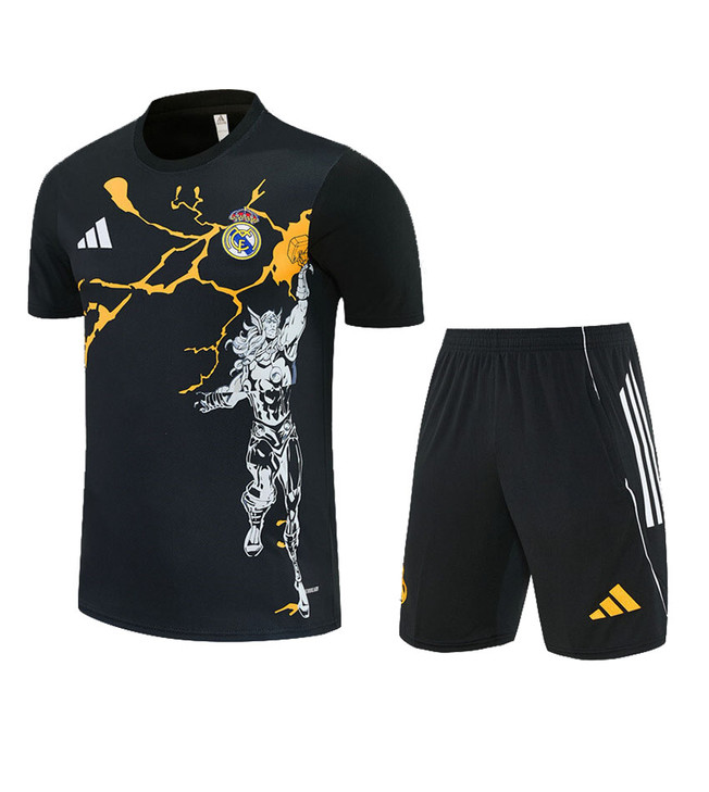 Limited edition Real Madrid Marvel Avengers Blk/Gold Kids Kit with free name and number