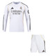 25/26  Real Madrid Long Sleeve Home Kids Kit with free name and number
