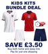 Kids England Home & Away Football Kit Bundle 2026 – Fan Version + Free Name & Number