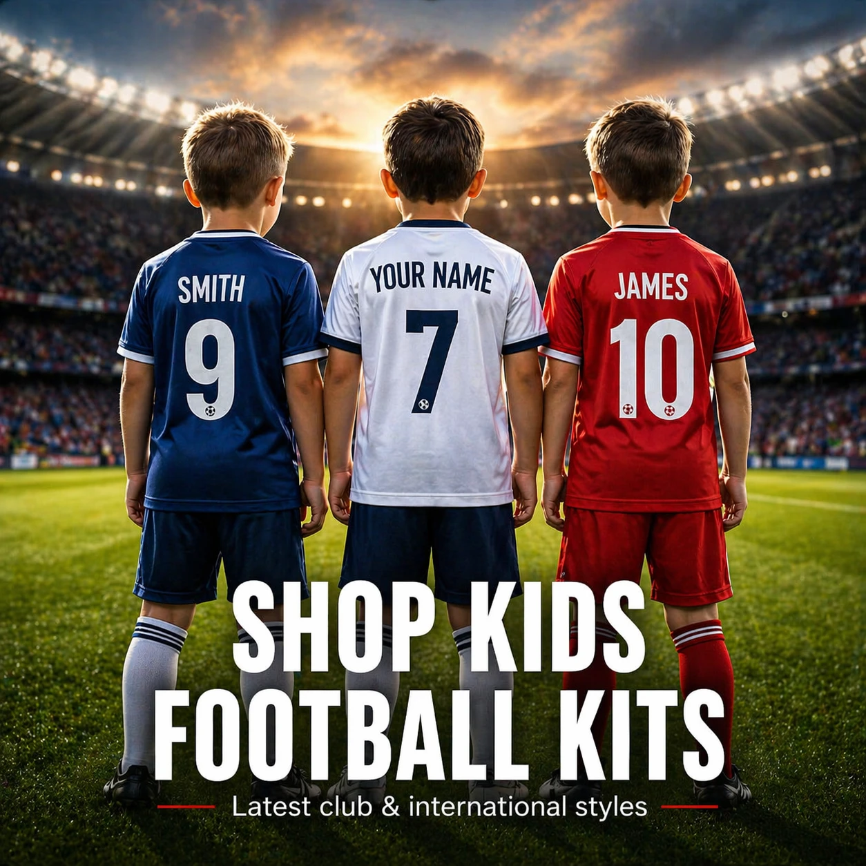 Kids Football Kits – Custom Name & Number