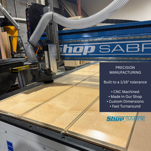 CNC machining cabinet parts in CabinetNow shop