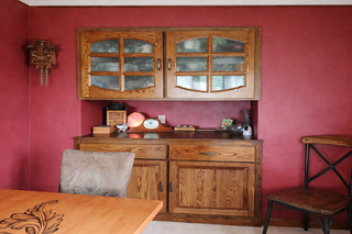 custom built ins vintage rustic nook with glass ready doors and lites