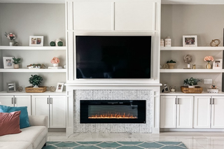 custom built ins with white shaker doors and built-in cabinetry