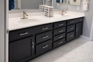 Custom kitchen vanities inspiration black double sink modern vanity with sleek design