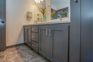 Custom kitchen vanities inspiration dark gray modern vanity cabinetry with clean design
