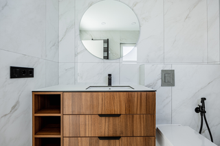 Custom kitchen vanities inspiration floating walnut vanity modern bathroom with sleek silhouette
