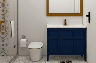 Custom kitchen vanities inspiration navy single sink vanity for small bathroom space
