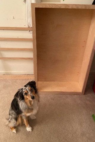 Custom built-ins niche wall family command center with stained cabinetry