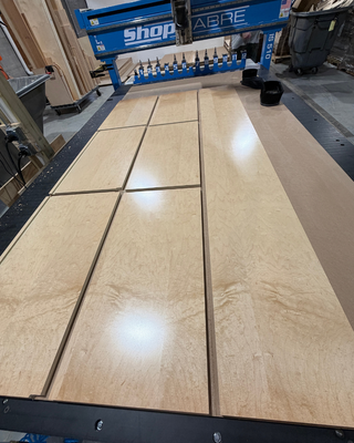 Nested UV maple cabinet components