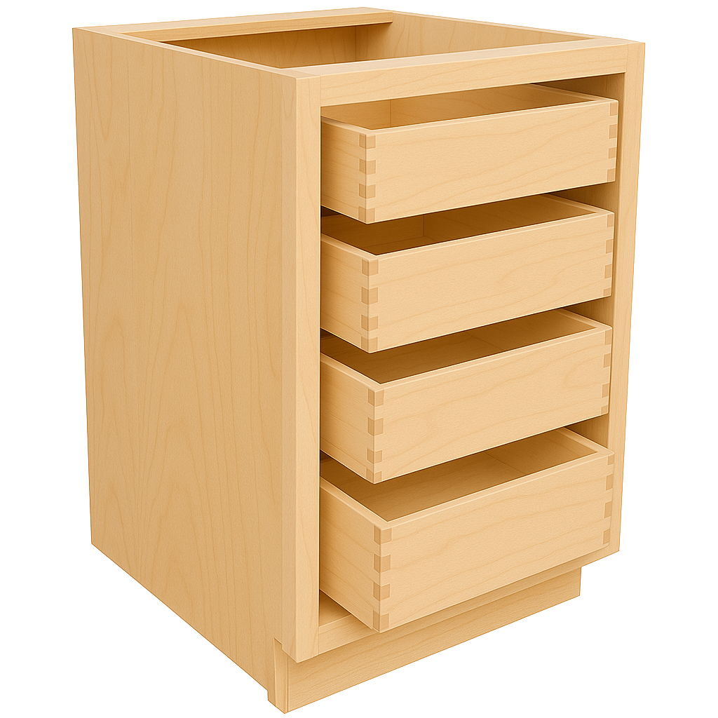 4-Drawer Base Cabinet in Maple
