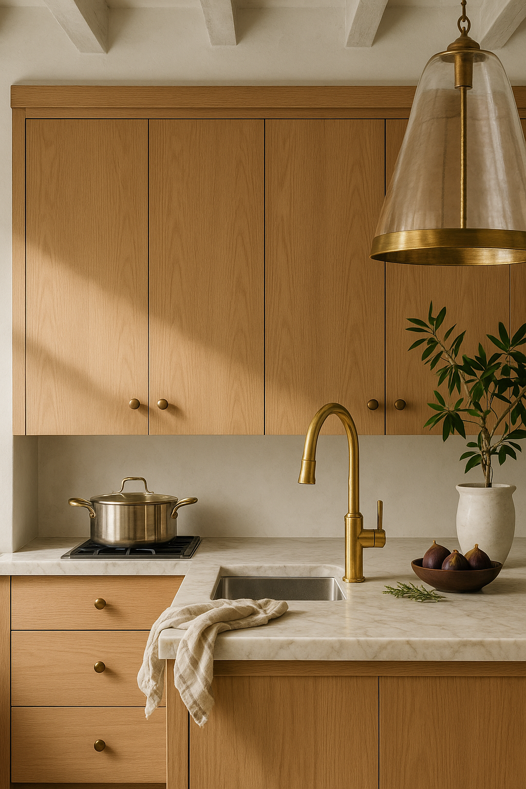 Classic Shaker in white oak — modern frameless kitchen