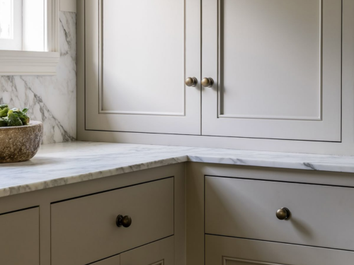 Customer kitchen with custom cabinet doors